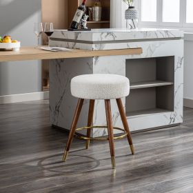 MoMo Boucle Upholstered Counter Height Stool, 360¬∞ Swivel