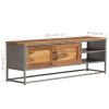 TV Stand Recycled Teak and Steel 47.2"x11.8"x15.7"