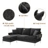 [VIDEO provided][New]84 "Modern Chenille L-Shaped Sofa with Reversible Lounge,Convertible Sectional Couch Set,4 Seat Indoor Furniture with Reversible