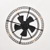 20.67" Crystal Ceiling Fan AC Motor, Black Enclosed Ceiling Fan with Light and Remote, Reversible 3 Speeds, 1/2/4 Timing (No Bulbs Included)--Matte Bl