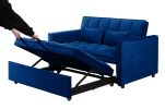 55.1-inch 3-in-1 convertible sofa bed, modern velvet double sofa Futon sofa bed with adjustable back, storage bag and pillow, for living room, bedroom