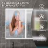40" x 30" Lighted Medicine Cabinet with Mirror Aluminum Mirrored Cabinets for Bathroom Recessed or Wall Mount, with Electrical Outlet/USB/Anti-Fog/3 C