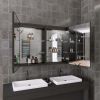 40" x 30" Lighted Medicine Cabinet with Mirror Aluminum Mirrored Cabinets for Bathroom Recessed or Wall Mount, with Electrical Outlet/USB/Anti-Fog/3 C