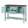 TREXM Cambridge Series Ample Storage Vintage Console Table with Four Small Drawers and Bottom Shelf for Living Rooms, Entrances and Kitchens (Retro Bl
