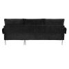 [VIDEO provided][New]84 "Modern Chenille L-Shaped Sofa with Reversible Lounge,Convertible Sectional Couch Set,4 Seat Indoor Furniture with Reversible