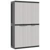 Outdoor Storage Cabinet Gray and Black 38.2"x14.6"x65" PP