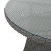 5 Piece Outdoor Dining Set All-Weather Wicker Patio Dining Table and Chairs with Cushions, Round Tempered Glass Tabletop with Umbrella Cutout for Pati
