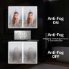 40" x 30" Lighted Medicine Cabinet with Mirror Aluminum Mirrored Cabinets for Bathroom Recessed or Wall Mount, with Electrical Outlet/USB/Anti-Fog/3 C