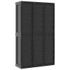 Outdoor Storage Cabinet Gray and Black 38.2"x14.6"x65" PP
