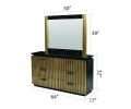 Allure Modern Style 6-Drawer Dresser Made With Mango Wood and Finished with Brass Metal