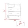 Double Drawer Dresser Arabi, Bedroom, Light Gray / White