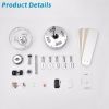 52 Inch Crystal Chandelier Fan Dual Finish Reversible Blades, Fandelier for Living Room, Dining Room, Bedroom, Family Room, Chrome