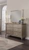 Luxury Antique Silver / Champagne Finish Dresser w Mirror Storage Space Drawers Bedroom Furniture