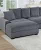 Contemporary Dark Gray 6pc Modular Sectional Set Corduroy Couch LAF & RAF Chairs 2x Armless Chairs 2x Ottomans Living Room Furniture