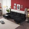 U-Shaped 4-Seat Indoor Modular Sofa Black--Same type:97152732