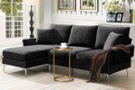 [VIDEO provided][New]84 "Modern Chenille L-Shaped Sofa with Reversible Lounge,Convertible Sectional Couch Set,4 Seat Indoor Furniture with Reversible