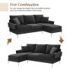 [VIDEO provided][New]84 "Modern Chenille L-Shaped Sofa with Reversible Lounge,Convertible Sectional Couch Set,4 Seat Indoor Furniture with Reversible