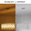 Silver Elegant Oval Crystal Chandelier, Modern Ceiling Light Fixture with Reflective Hanging Crystals for Dining Room, Living Room, and FoyerS (Bulbs