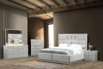 Da Vinci Modern Style 5-Drawer Chest Made with Wood in Gray