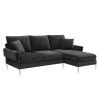 [VIDEO provided][New]84 "Modern Chenille L-Shaped Sofa with Reversible Lounge,Convertible Sectional Couch Set,4 Seat Indoor Furniture with Reversible