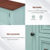 TREXM Cambridge Series Ample Storage Vintage Console Table with Four Small Drawers and Bottom Shelf for Living Rooms, Entrances and Kitchens (Retro Bl