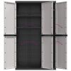 Outdoor Storage Cabinet Gray and Black 38.2"x14.6"x65" PP