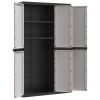 Outdoor Storage Cabinet Gray and Black 38.2"x14.6"x65" PP