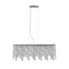 Silver Elegant Oval Crystal Chandelier, Modern Ceiling Light Fixture with Reflective Hanging Crystals for Dining Room, Living Room, and FoyerS (Bulbs