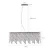 Silver Elegant Oval Crystal Chandelier, Modern Ceiling Light Fixture with Reflective Hanging Crystals for Dining Room, Living Room, and FoyerS (Bulbs