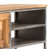 TV Stand Recycled Teak and Steel 47.2"x11.8"x15.7"