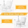 100*65*101cm High Back Belt Waist Pillow Log Color Solid Wood Armrest Backrest Seat Frame Iron Frame Indoor Rocking Chair/armchair dual use Off-White