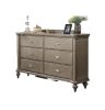 Luxury Antique Silver / Champagne Finish Dresser w Mirror Storage Space Drawers Bedroom Furniture