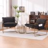 2 Chairs in 1 Box, Upholstered Hanging Armchair with Arm PocketsMetal frame, gold-plated craftsmanship, crushed foam cushions and skin-friendly woven