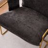 2 Chairs in 1 Box, Upholstered Hanging Armchair with Arm PocketsMetal frame, gold-plated craftsmanship, crushed foam cushions and skin-friendly woven