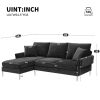 [VIDEO provided][New]84 "Modern Chenille L-Shaped Sofa with Reversible Lounge,Convertible Sectional Couch Set,4 Seat Indoor Furniture with Reversible