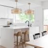 Modern Crystal Drum Chandelier, 6-Light Pendant Lighting Fixture with Golden Metal Frame for Living Room, Dining Room, and Bedroom (Bulbs Not Included
