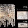 Silver Elegant Oval Crystal Chandelier, Modern Ceiling Light Fixture with Reflective Hanging Crystals for Dining Room, Living Room, and FoyerS (Bulbs