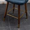 Nevis Mid-century Modern Faux Leather Tufted Nailhead Trim Counter Stool Set of 2, Blue