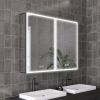 40" x 30" Lighted Medicine Cabinet with Mirror Aluminum Mirrored Cabinets for Bathroom Recessed or Wall Mount, with Electrical Outlet/USB/Anti-Fog/3 C