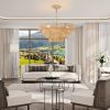 Bohemian style Woven Pendant Light 19.7 Inch Rattan Ligh Large Rattan Pendant Light with 4-Tier Rattan Chandelier--Wood