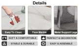 Modern minimalist dining table. White imitation marble glass sticker desktop, stainless steel legs, stable and beautiful. Suitable for living room and