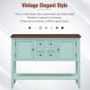 TREXM Cambridge Series Ample Storage Vintage Console Table with Four Small Drawers and Bottom Shelf for Living Rooms, Entrances and Kitchens (Retro Bl