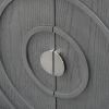 TREXM Retro Sideboard door with Circular Groove Design Round Metal Door Handle for Entrance, Dinning Room, Living Room (Gray)