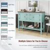 TREXM Cambridge Series Ample Storage Vintage Console Table with Four Small Drawers and Bottom Shelf for Living Rooms, Entrances and Kitchens (Retro Bl