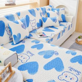 Summer latex ice silk sofa cover, all inclusive, universal cover, cat proof and scratch resistant sofa cover, universal cool mat, seat cushion (Color: Powder blusher Cute Bear, size: 75*75)