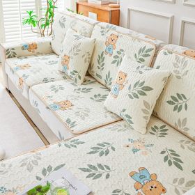Summer latex ice silk sofa cover, all inclusive, universal cover, cat proof and scratch resistant sofa cover, universal cool mat, seat cushion (Color: Danyun Bear Leaf, size: 60*60)