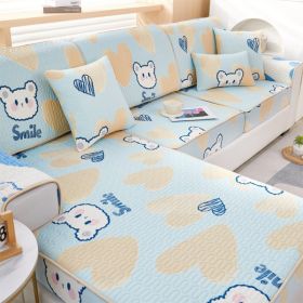 Summer latex ice silk sofa cover, all inclusive, universal cover, cat proof and scratch resistant sofa cover, universal cool mat, seat cushion (Color: Smiling Bear, size: 60*80)