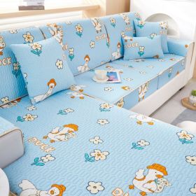 Summer latex ice silk sofa cover, all inclusive, universal cover, cat proof and scratch resistant sofa cover, universal cool mat, seat cushion (Color: Cute and Fun Duckling, size: 85*85)