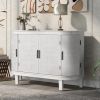 Accent Storage Cabinet Sideboard Wooden Cabinet with Antique Pattern Doors for Hallway;  Entryway;  Living Room;  Bedroom