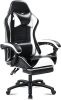 Ergonomic Gaming Chair for Adults, Comfortable Computer Chair for Heavy People, Adjustable Height Office Desk Chair with Wheels, Breathable Leather Vi